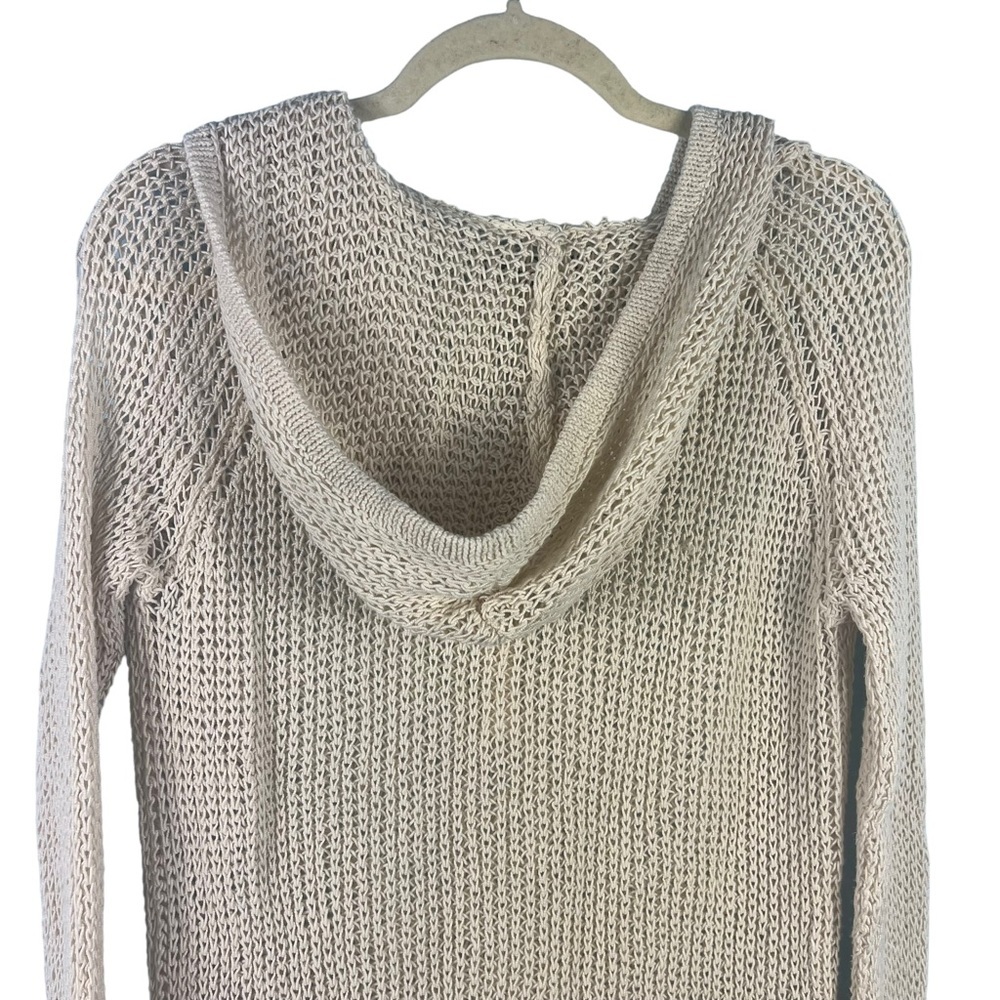 Rag & Bone Beige Knit Henley Hoodie Sweater Women’s Size Small Casual Pullover - Picture 7 of 9